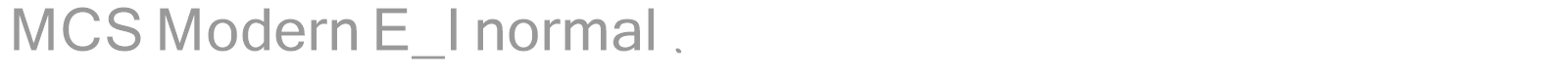 MCS Modern E_I normal. font preview